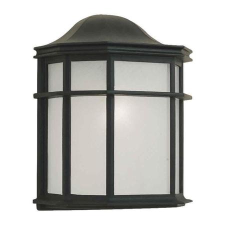 FORTE One Light Black White Acrylic Panel Glass Wall Lantern 1719-01-04